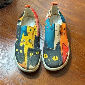 Colorful Fun Cat Print Women’s Shoes 11
